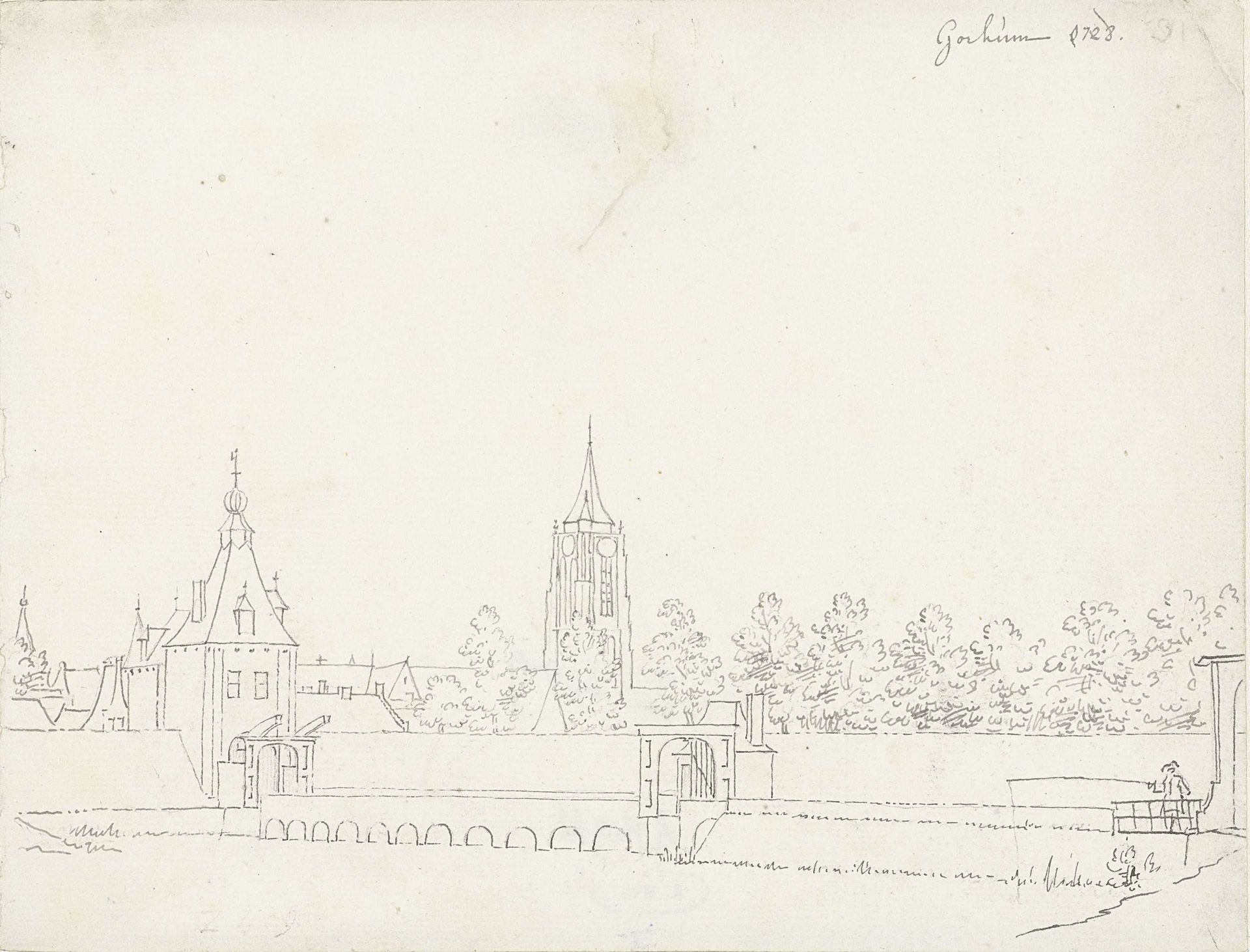 Poort en stadswallen van Gorinchem by Cornelis Pronk
