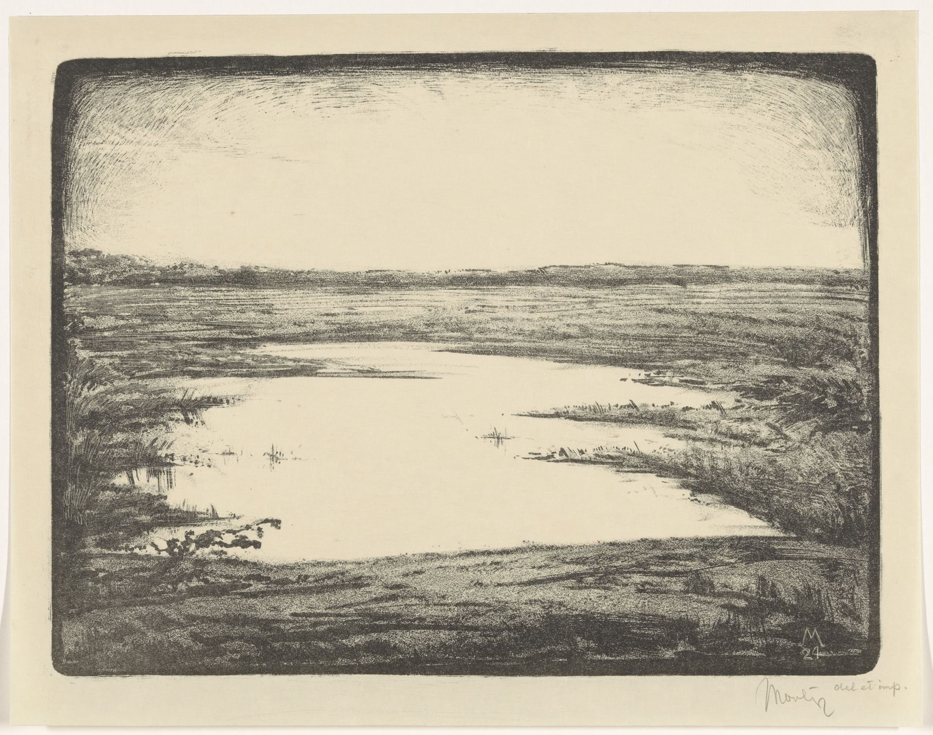 Vlak landschap met ven by Simon Moulijn
