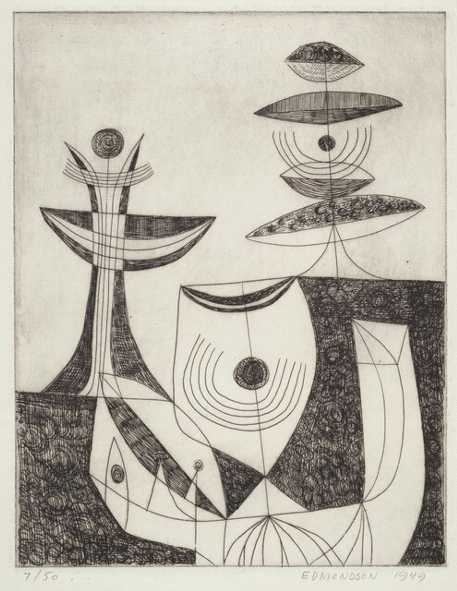 Untitled (Black and white abstraction) by Leonard Edmondson