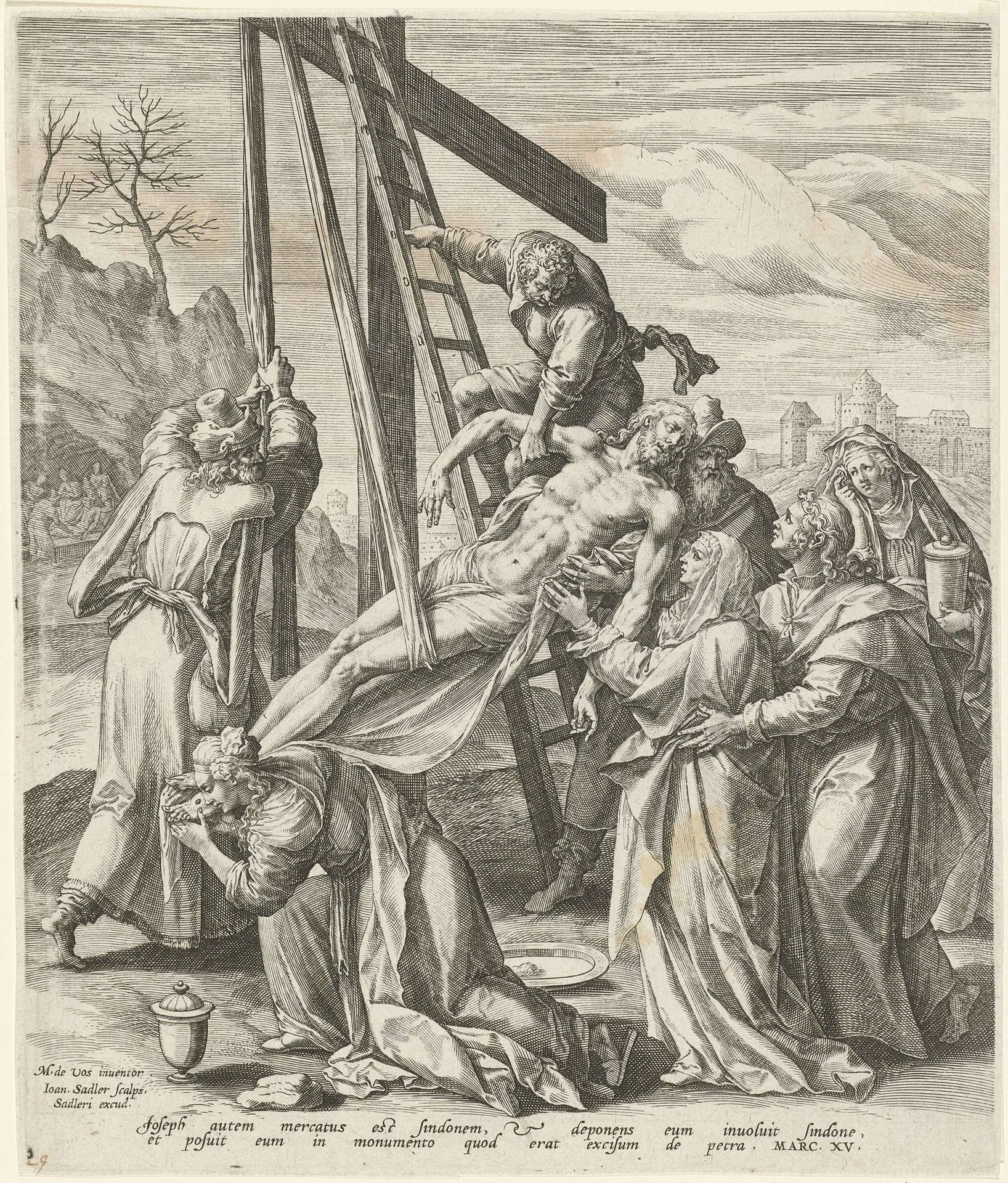 Kruisafneming by Johann Sadeler I