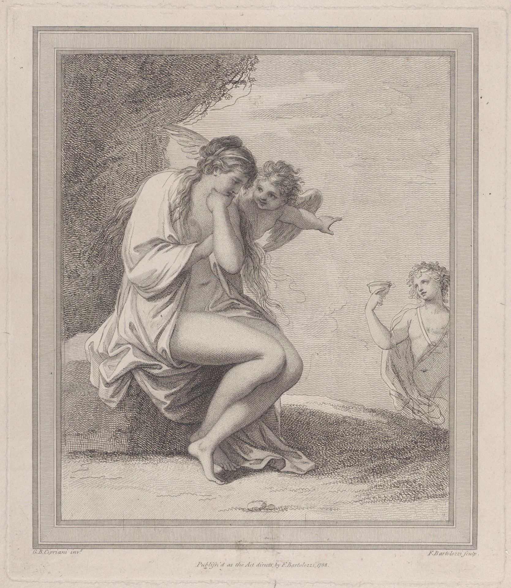 Ariadne, Cupid and Bacchus by Francesco Bartolozzi