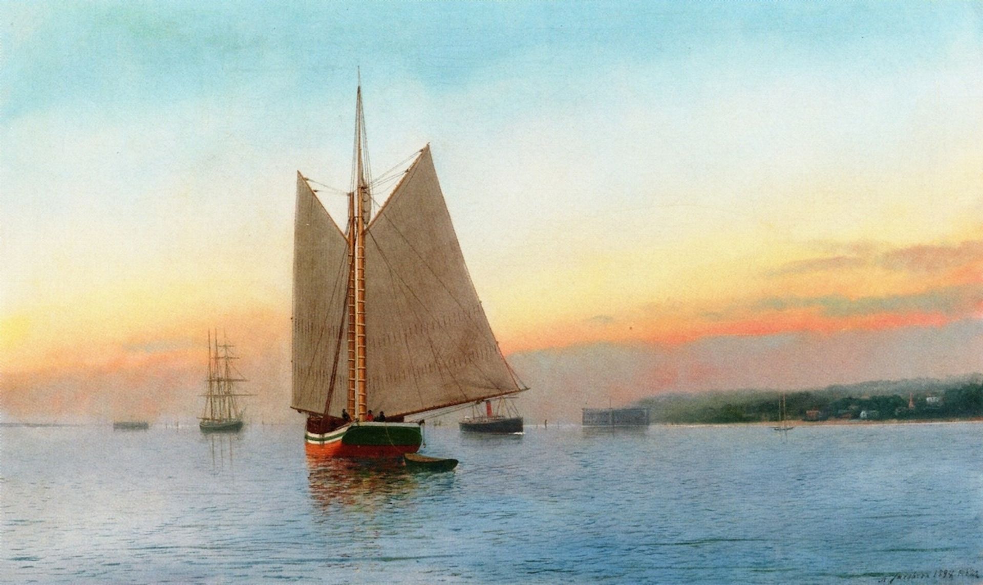 Lumber Schooner in New York's Lower Bay by Antonio Jacobsen