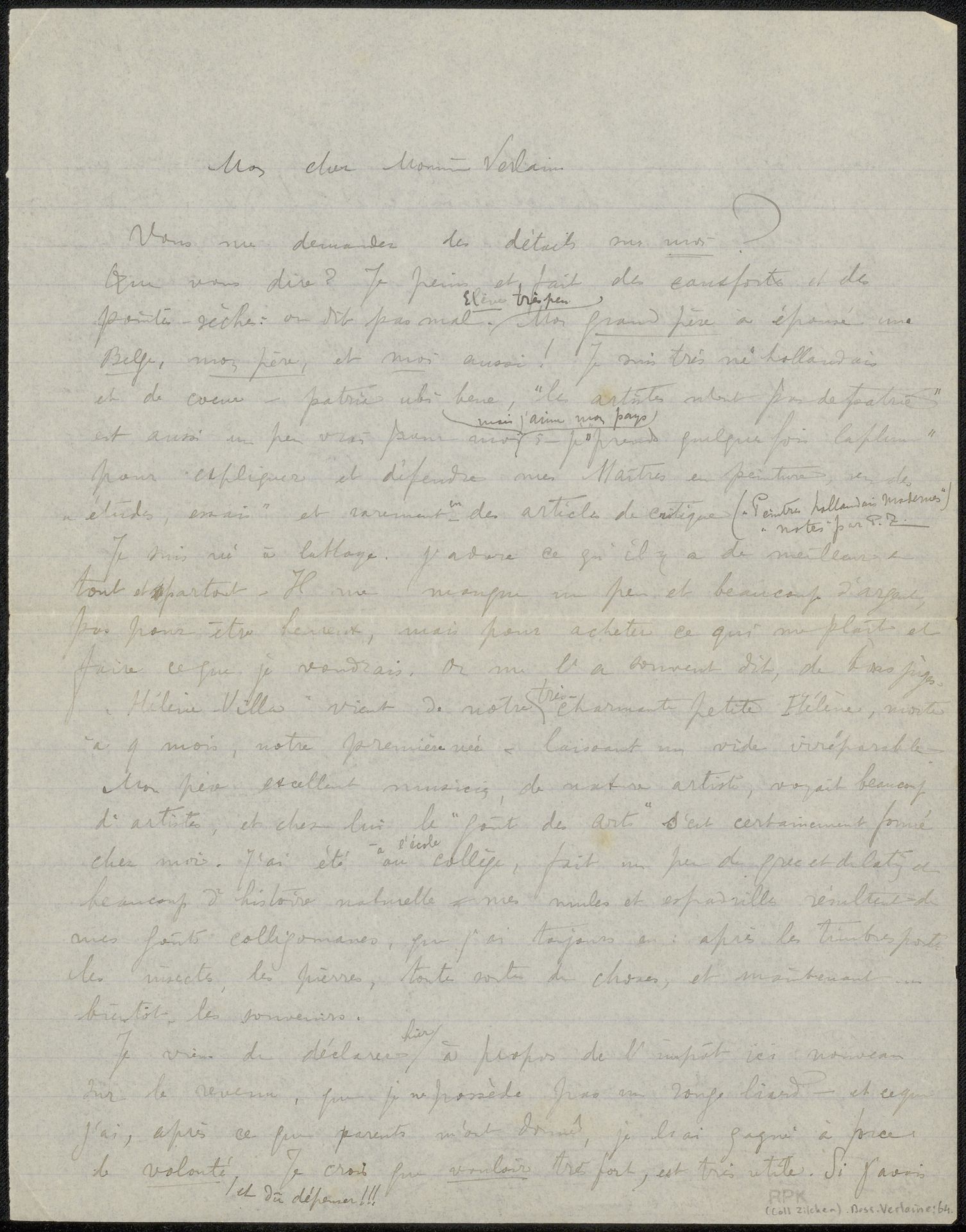 Brief aan Paul Verlaine by Philip Zilcken