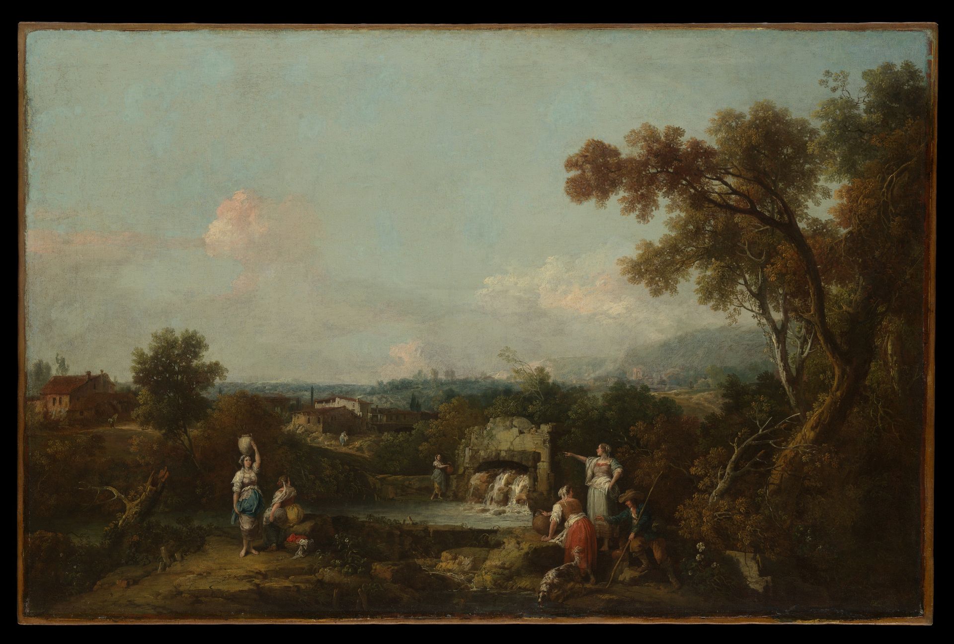 Landscape with Peasants at a Fountain by Francesco Zuccarelli