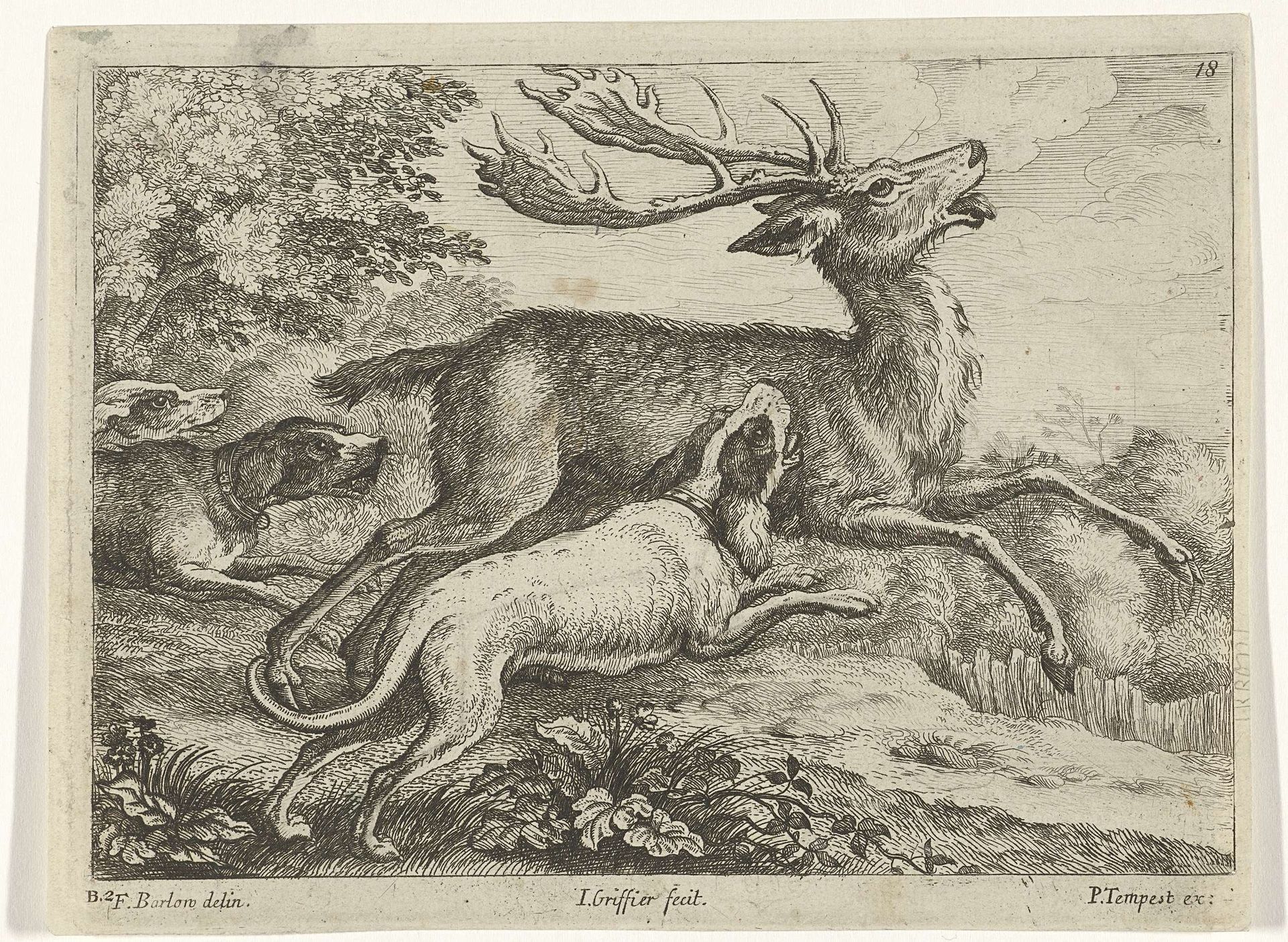 Jacht op een hert by Jan (I) Griffier