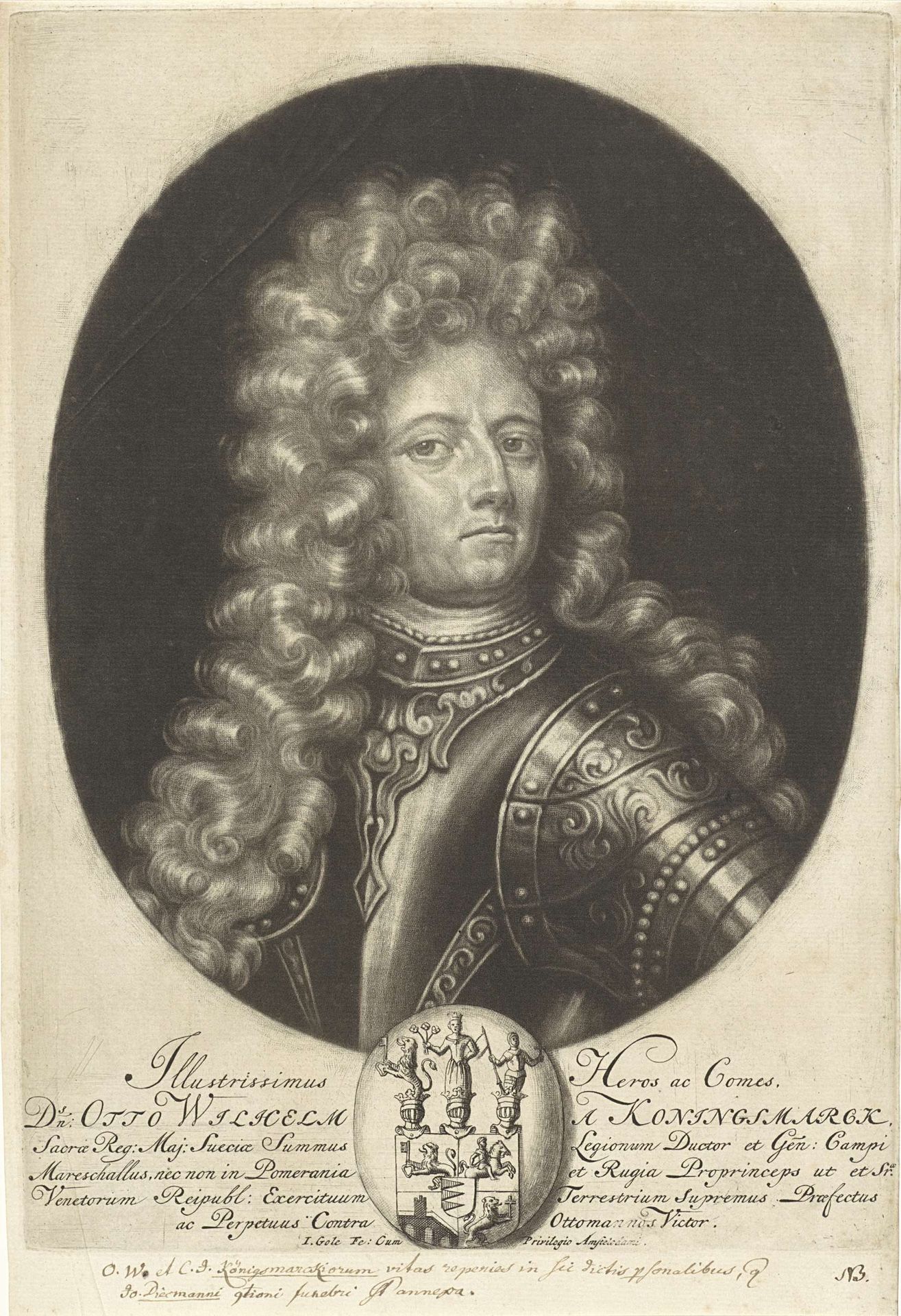 Portret van Otto Wilhelm von Königsmark by Jacob Gole