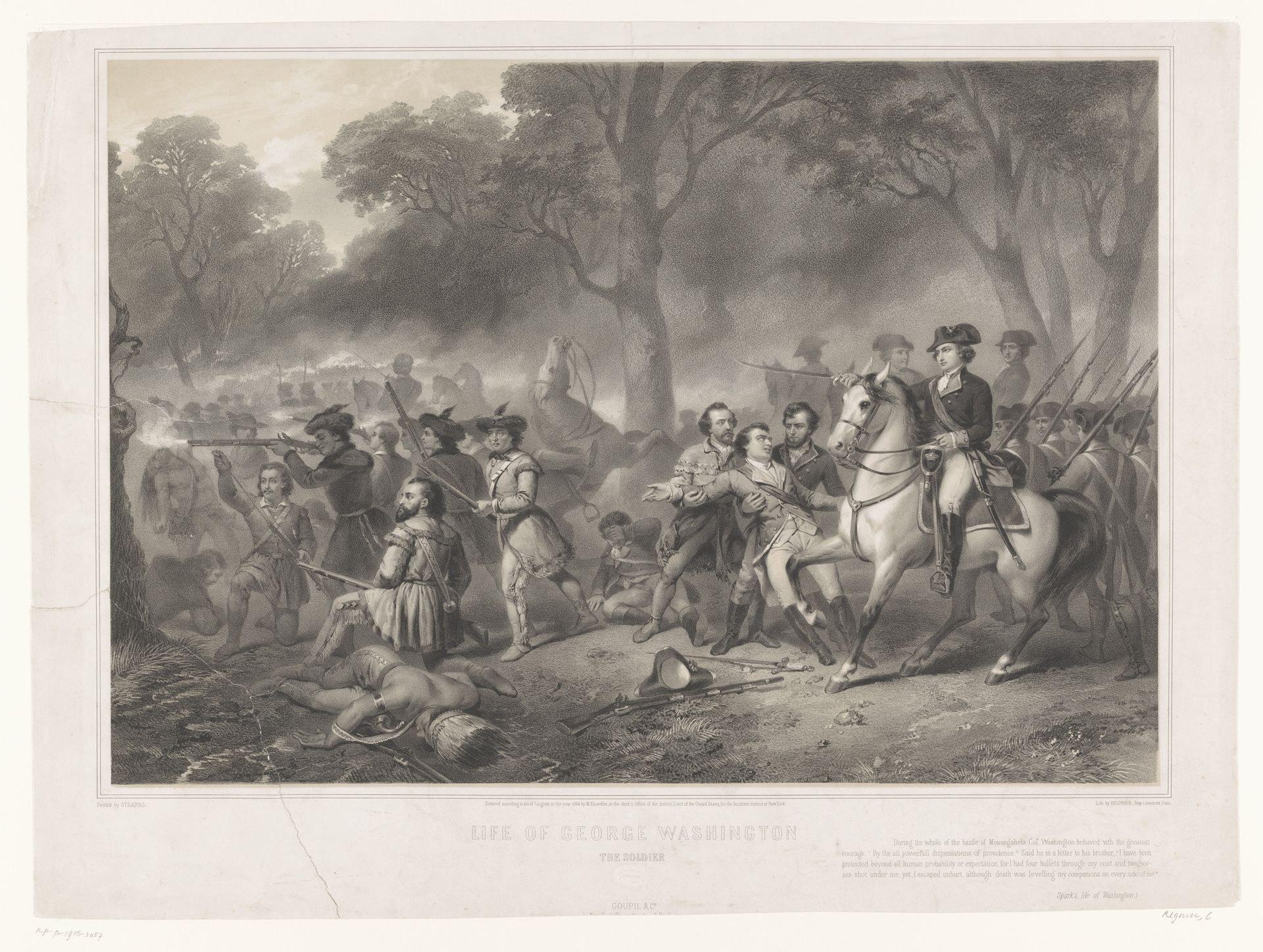 George Washington in de Slag bij de Monongahela by Claude Régnier