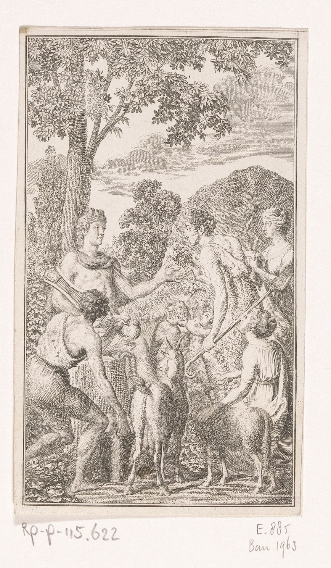 Herders brengen Apollo geschenken by Daniel Nikolaus Chodowiecki