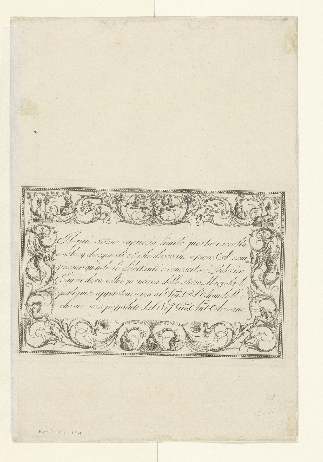 Cartouche met tekst by Anonymous