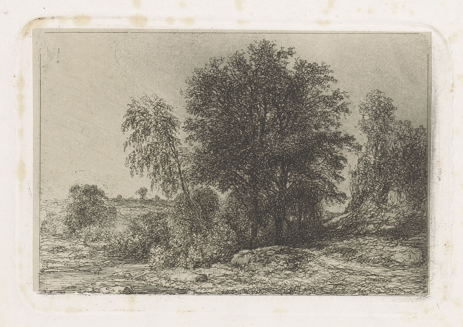 Boomgroep op vlakte by Jean Alexis Achard