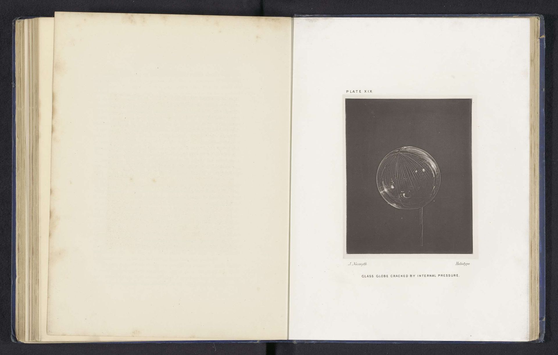 Glass globe cracked by internal pressure by James Nasmyth