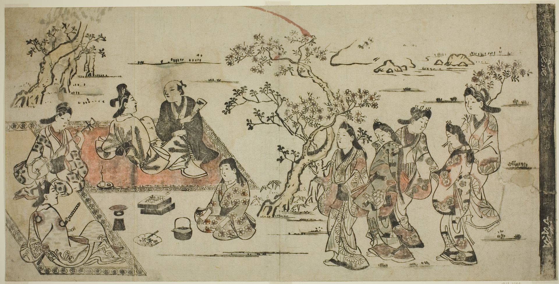 Flower Viewing by Hishikawa Moronobu 菱川師宣