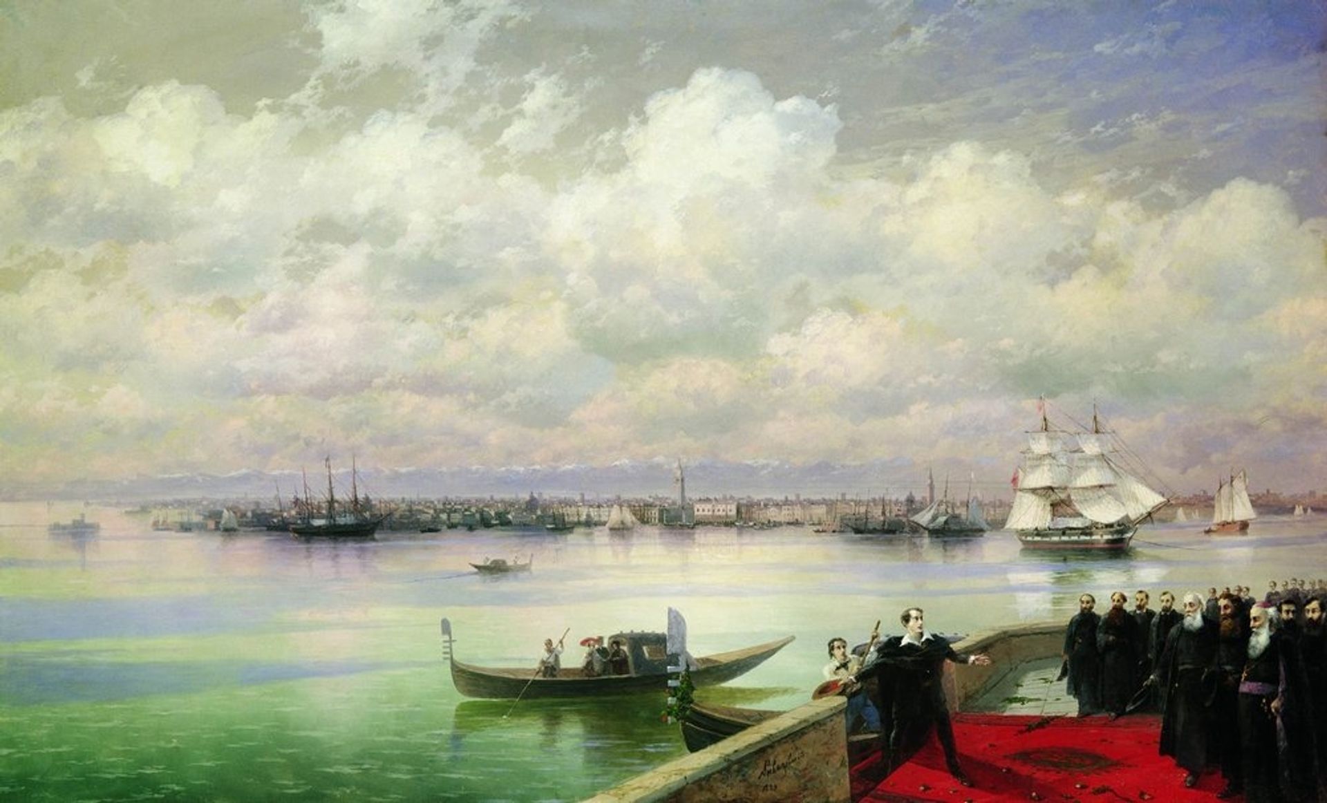 Byron visits the Mkhitarists on the island of St. Lazarus in Venice by Ivan Konstantinovich Aivazovsky