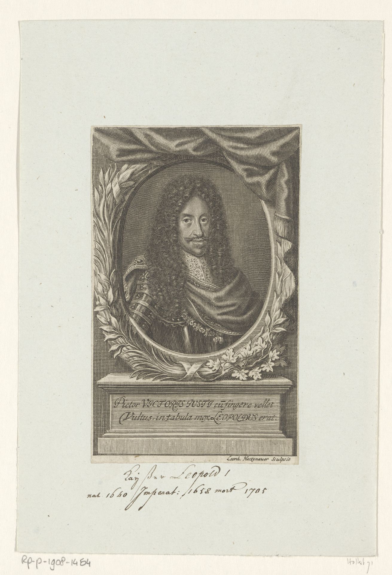 Portret van Leopold I, keizer van Duitsland by Leonhard Heckenauer