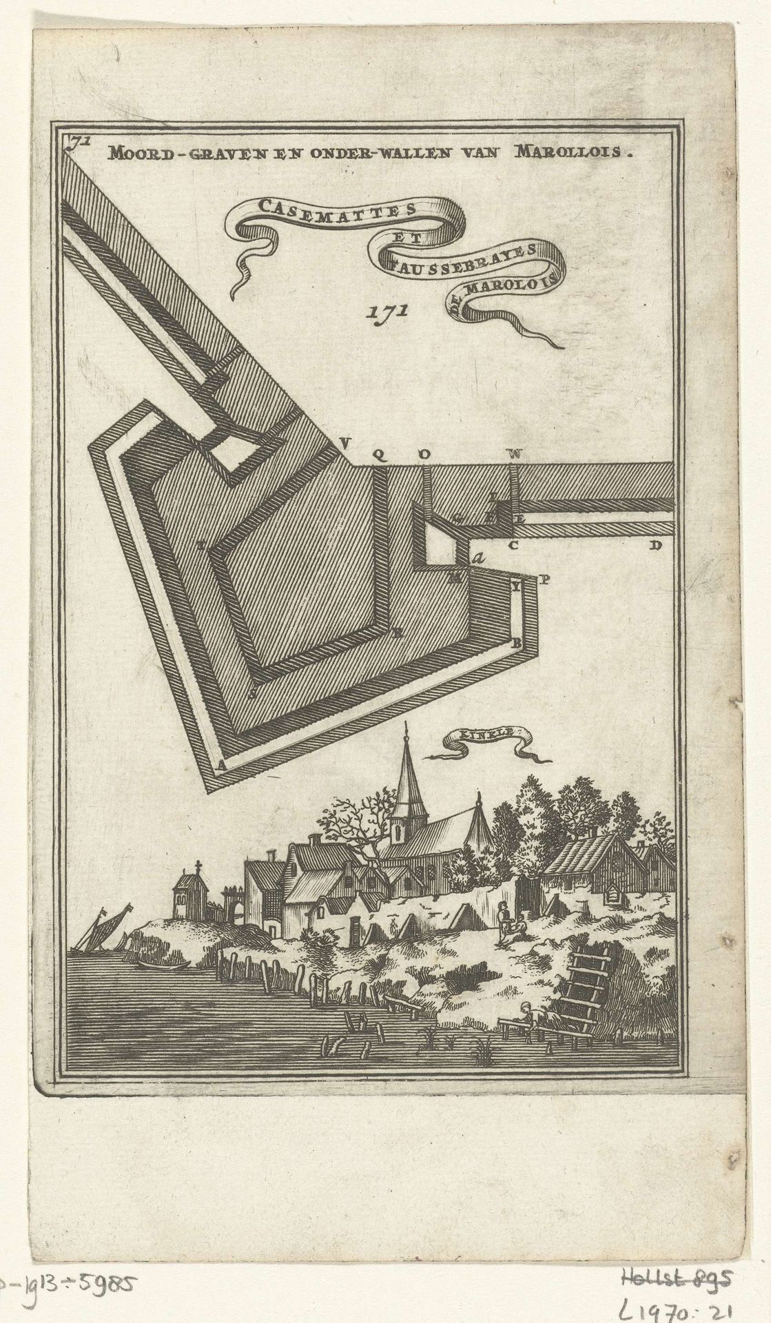 Illustratie voor 'Den Arbeid van Mars' van Allain Manesson Mallet by Romeyn de Hooghe