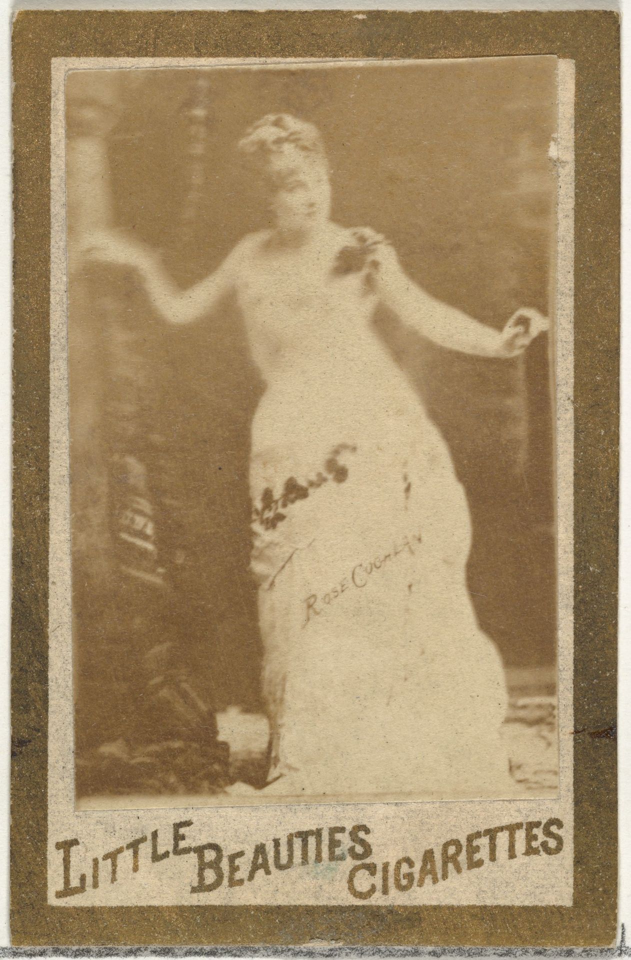 From the Actresses and Celebrities series (N60, Type 1) promoting Little Beauties Cigarettes for Allen & Ginter brand tobacco products by Allen & Ginter