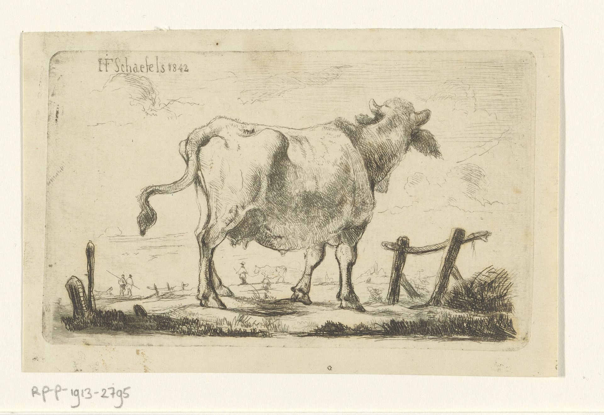 Koe in een weiland by Henri François Schaefels