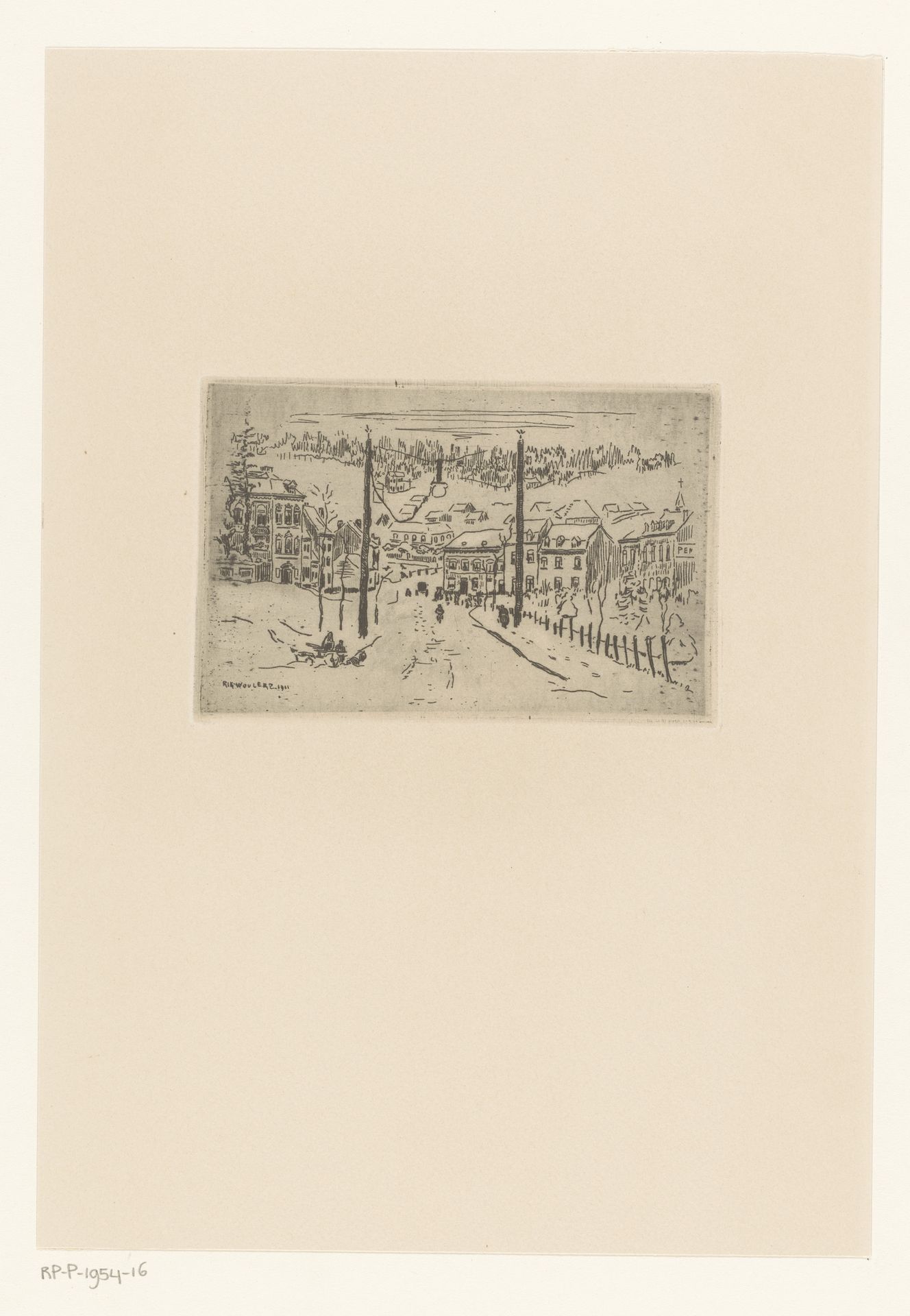 Dorpsgezicht vanaf een heuvel by Rik Wouters