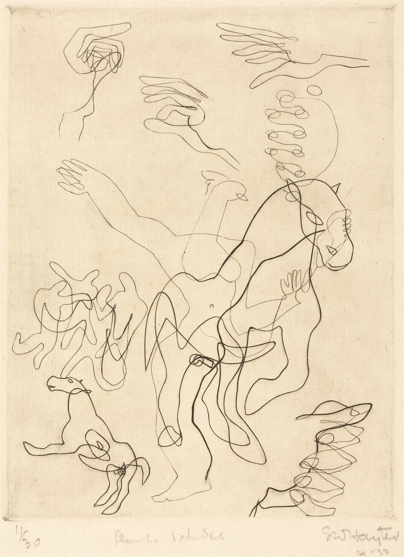 Planche d'études (Sketch Plate) by Stanley William Hayter