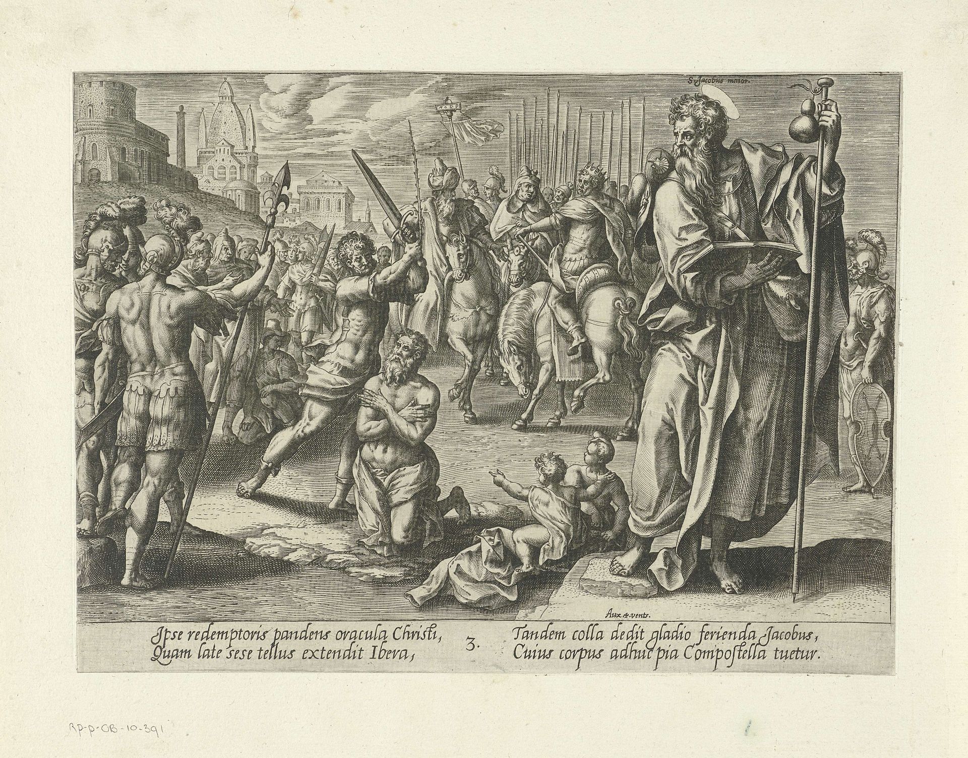 Het martelaarschap van Jakobus de Meerdere by Hendrick Goltzius