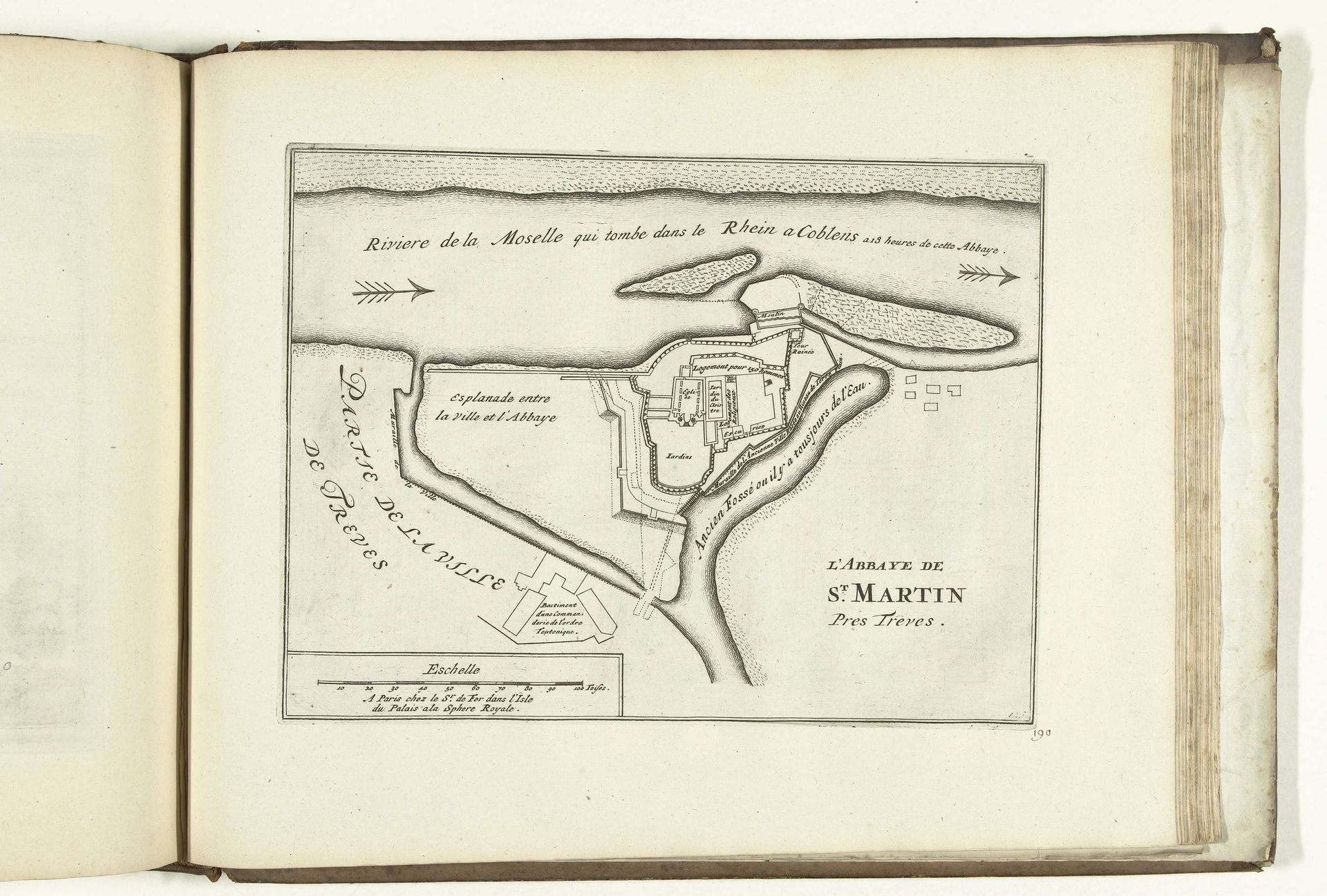 Plattegrond van de abdij van St. Martin bij Trier, 1726 by Anonymous