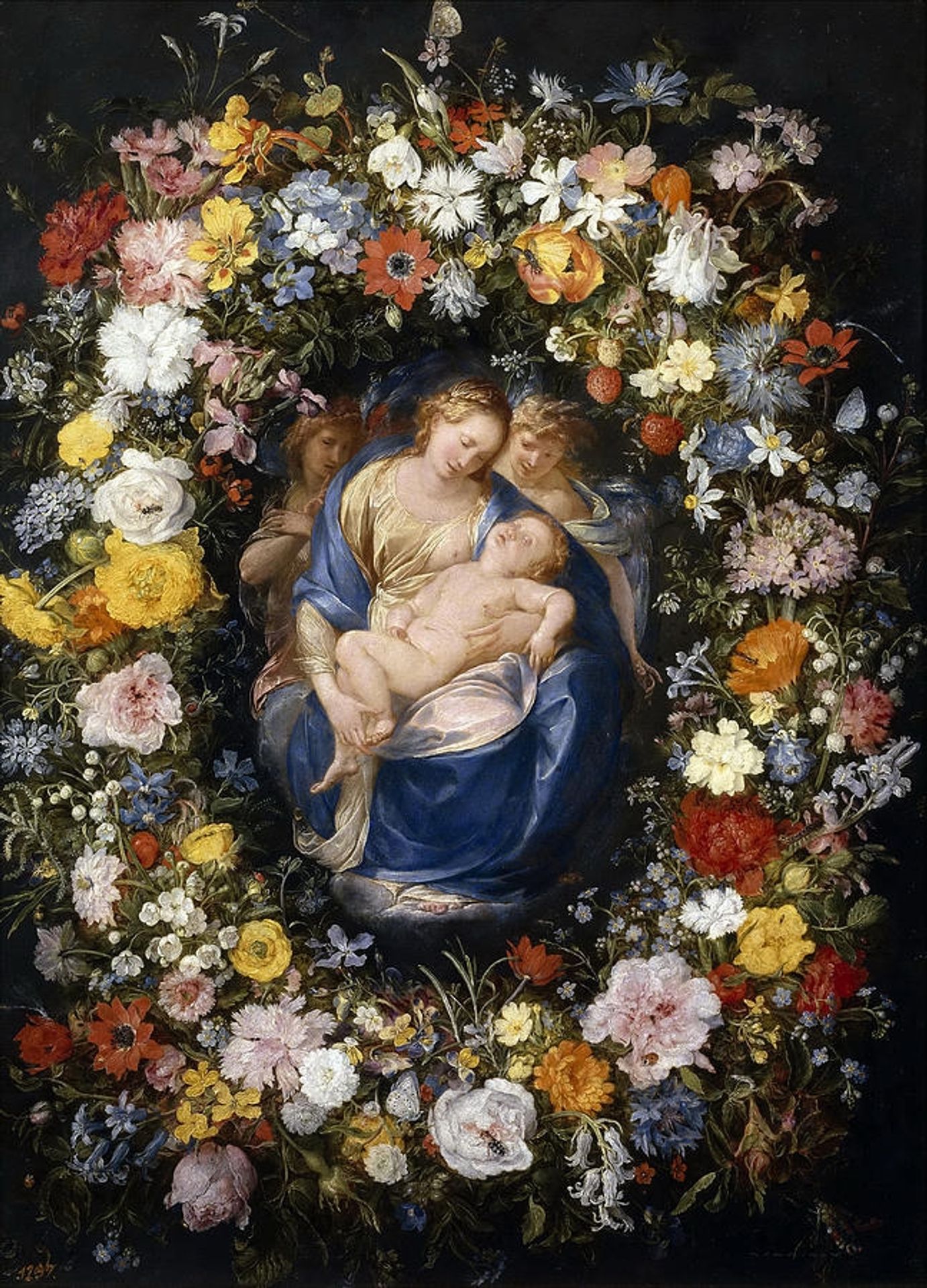 Madonna and Child in a Flower Garland by Jan Brueghel the Elder