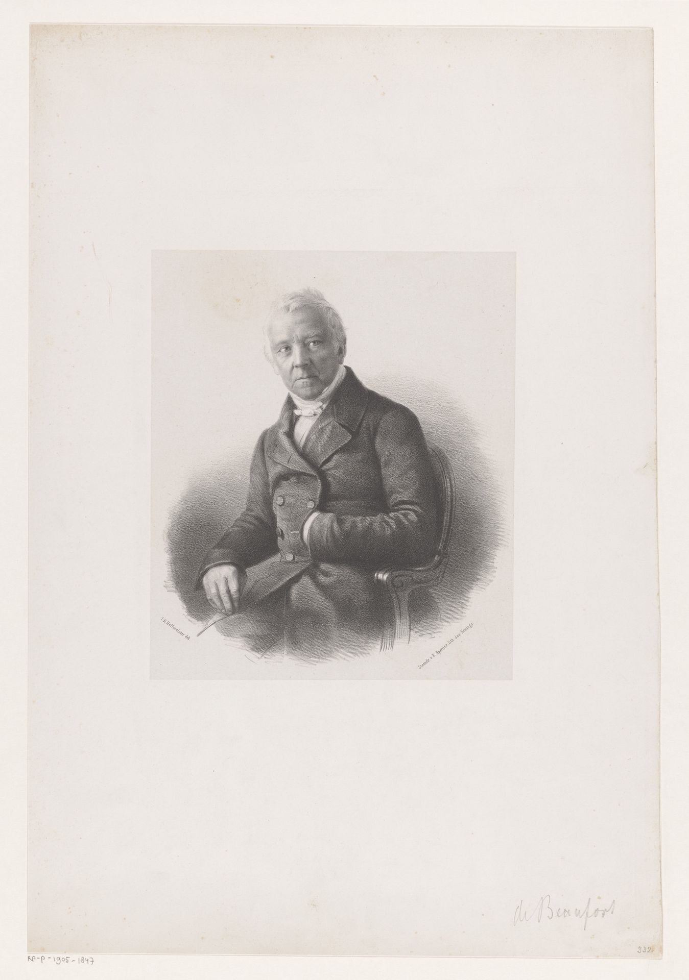 Portret van heer De Beaufort by Johan Hendrik Hoffmeister