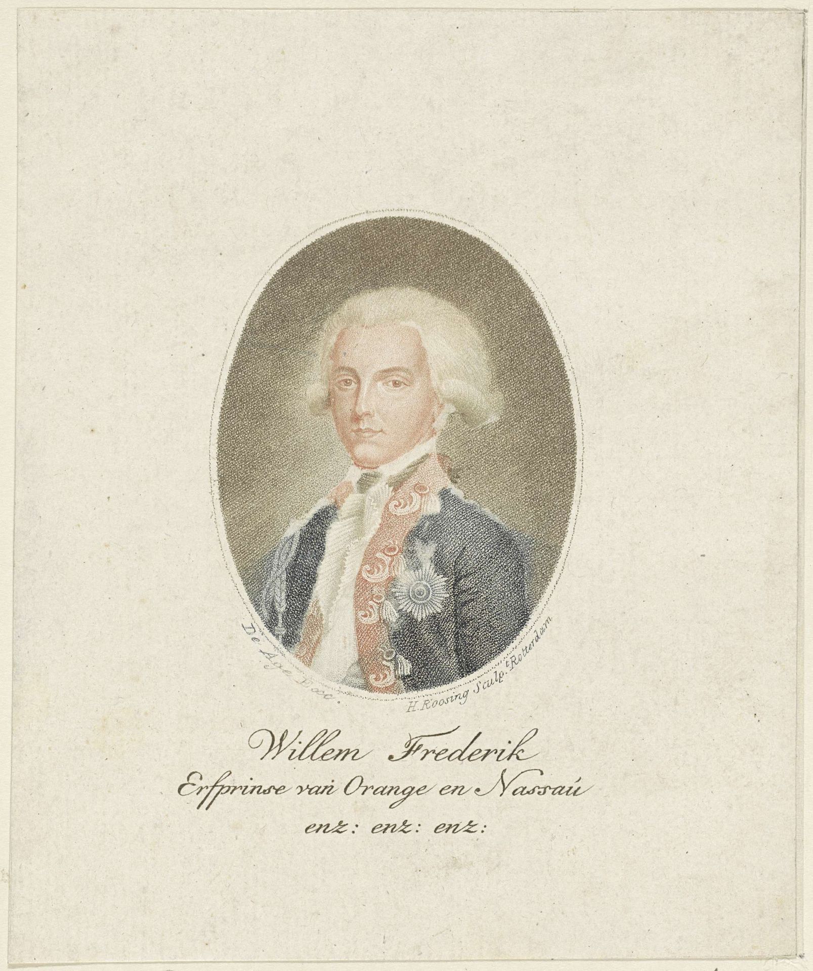 Portret van Willem I Frederik, koning der Nederlanden by Hendrik Roosing