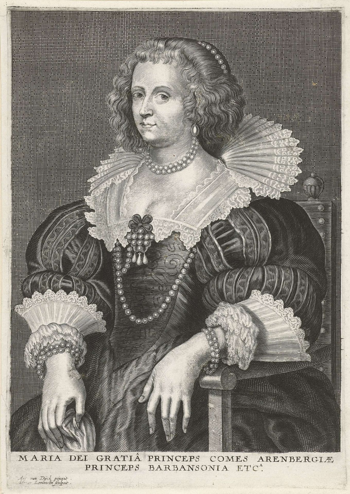 Portret van prinses Maria de Barbançon van Arenberg by Adriaen Lommelin