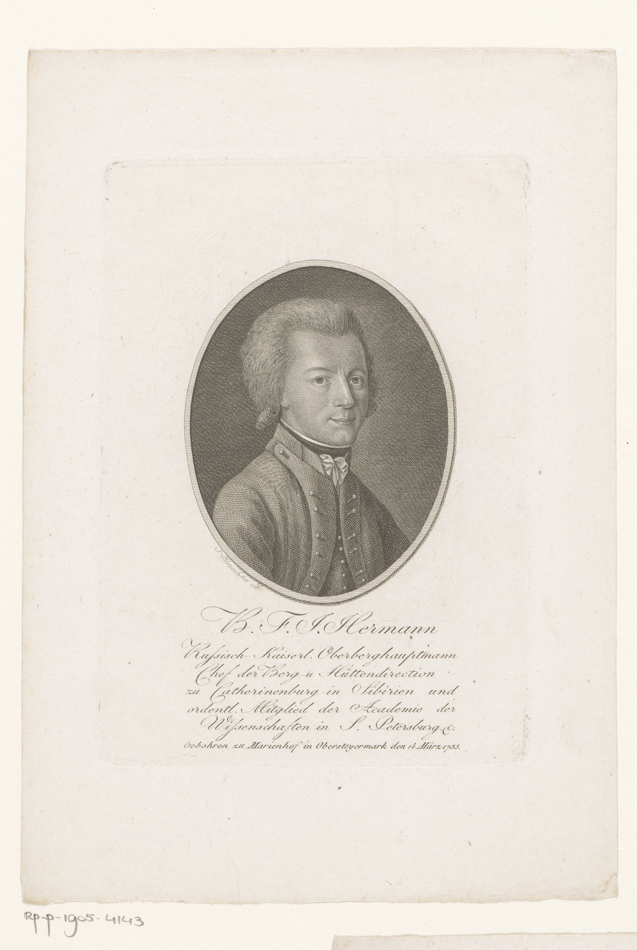 Portret van Benedikt Franz Johann von Hermann by János Blaschke