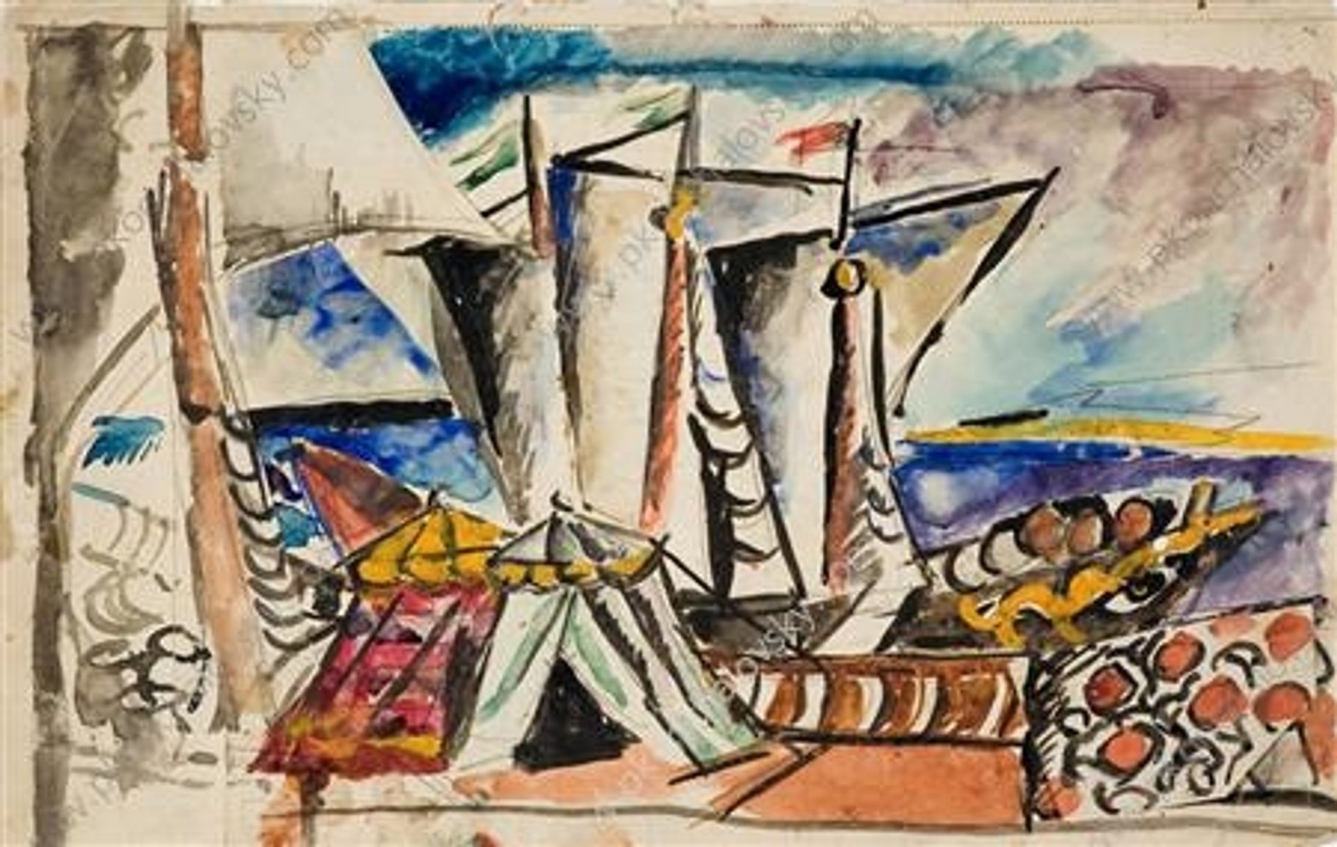 Boats by Pyotr Konchalovsky
