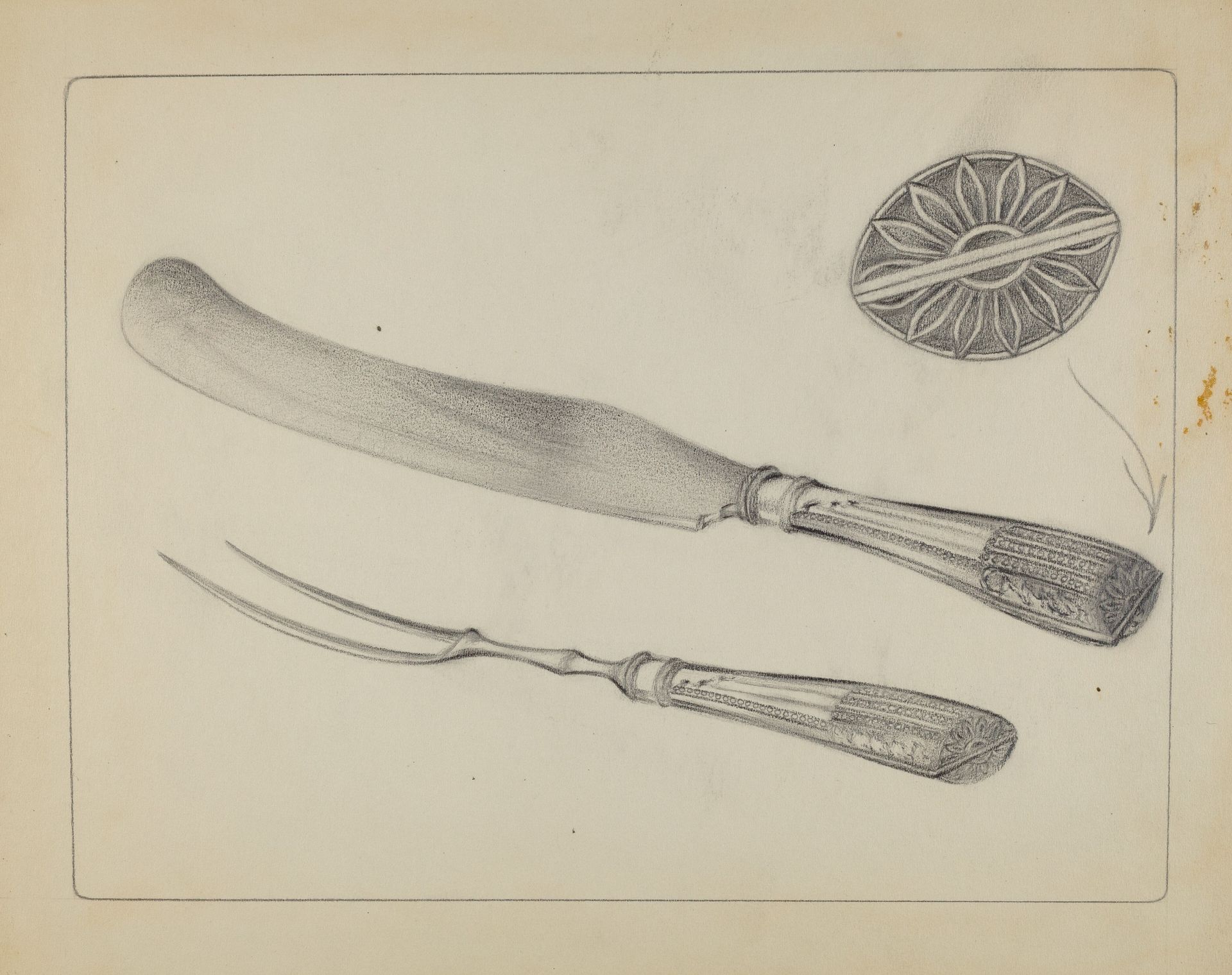 Silver Knife and Fork by A. Zimet