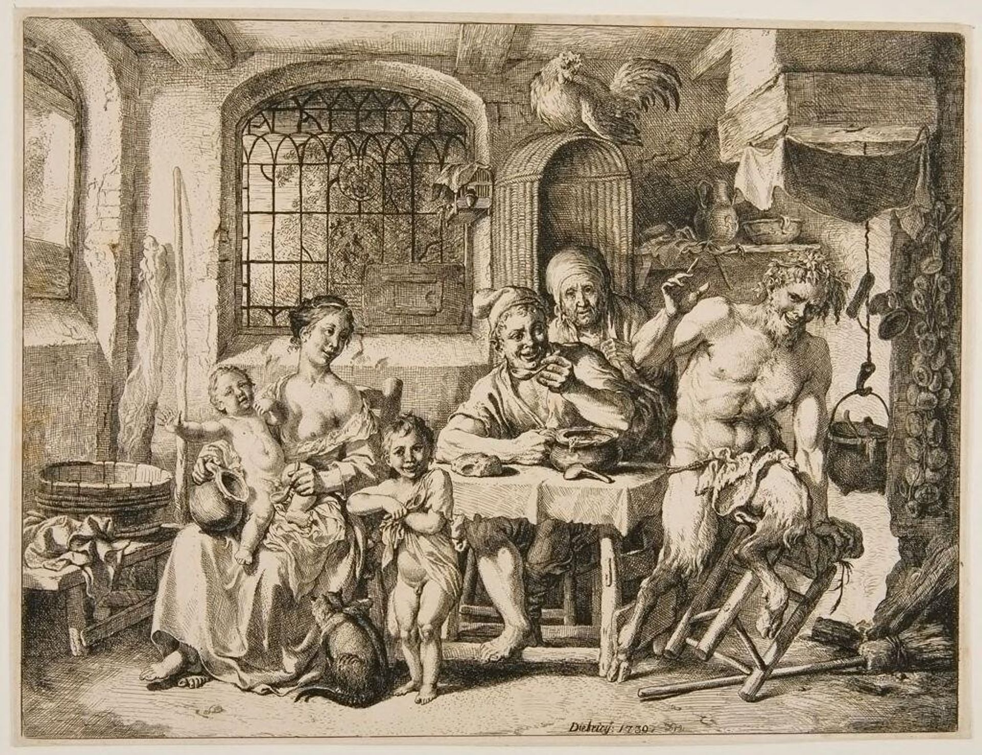 Satyr and Peasants by Christian Wilhelm Ernst Dietrich