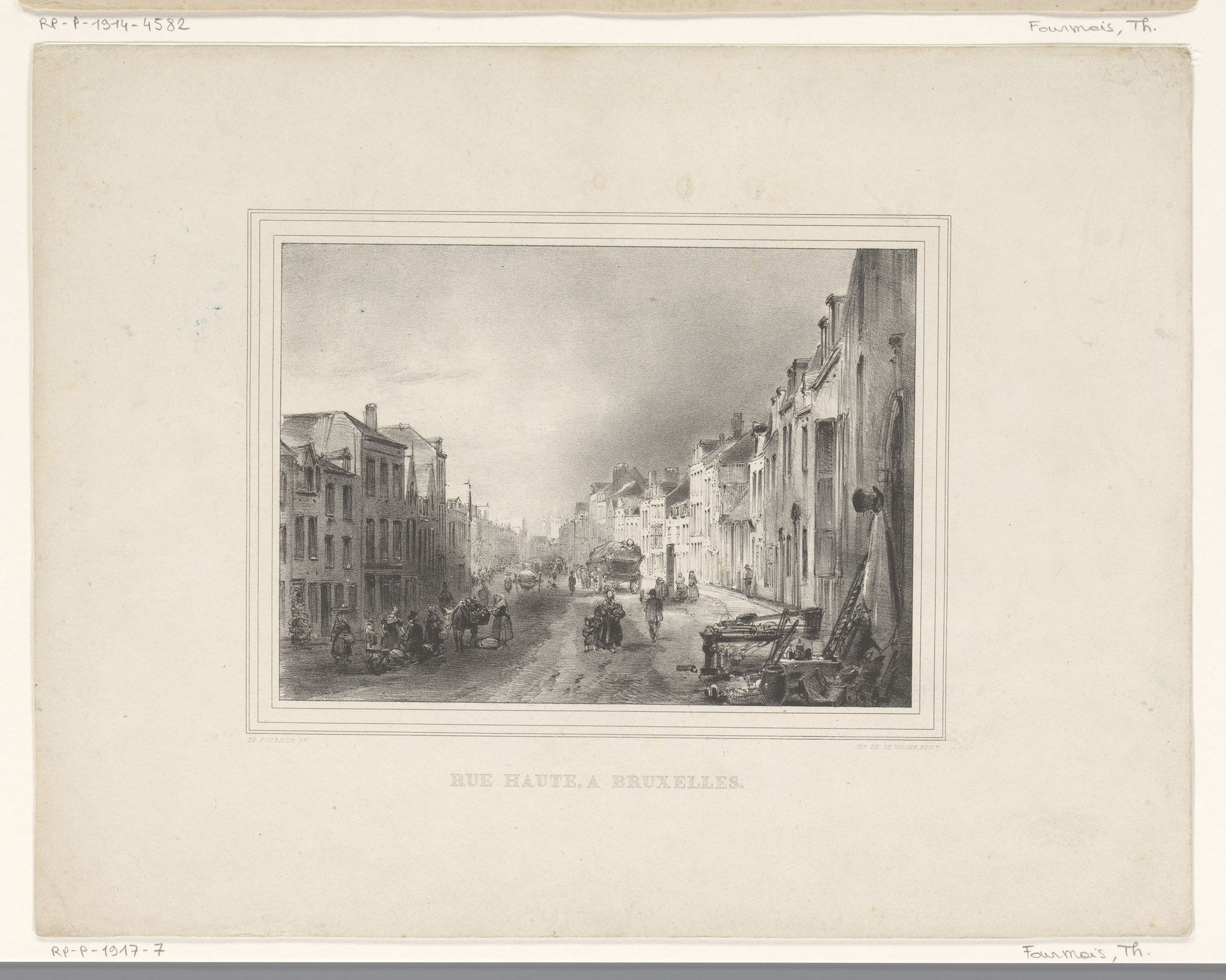 Gezicht op de Hoogstraat te Brussel by Théodore Fourmois