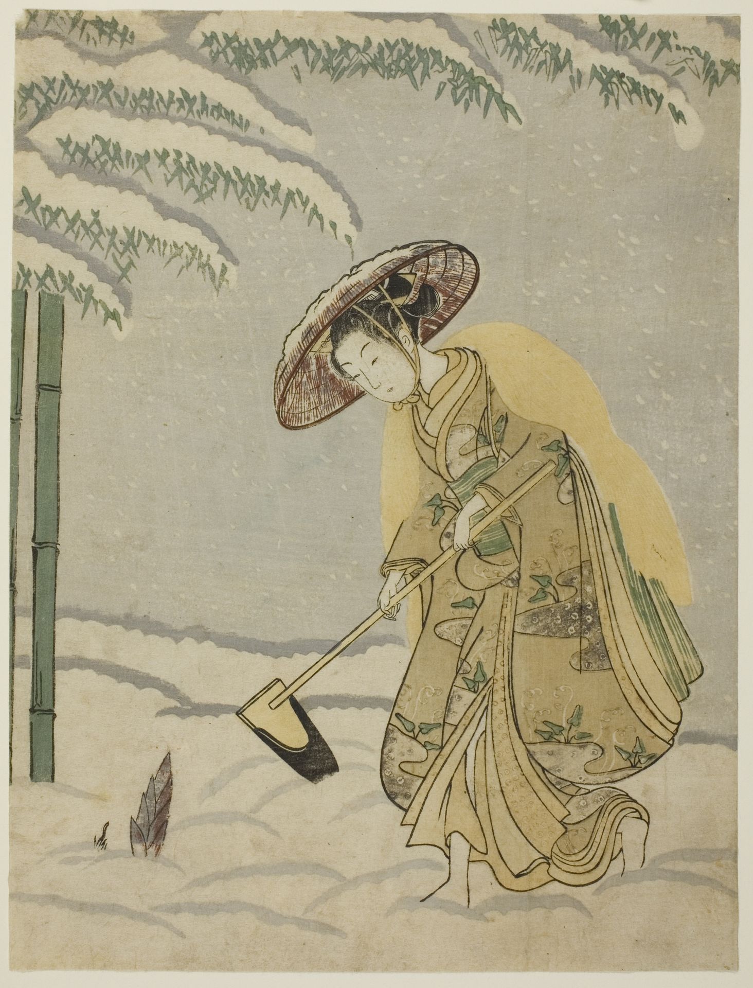 Gathering Bamboo Shoots by Suzuki Harunobu 鈴木春信
