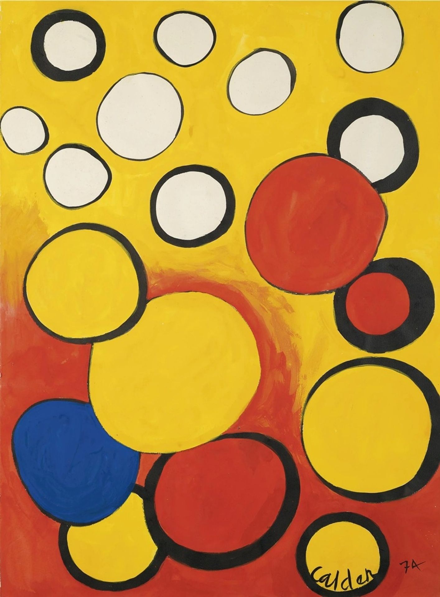 Orbs on Yellow and Red by Alexander Calder