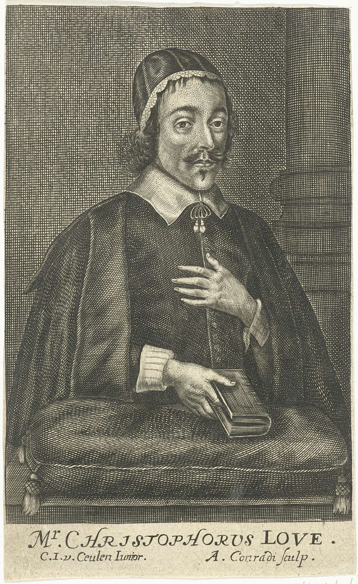 Portret van Christopher Love by Abraham J. Conradus