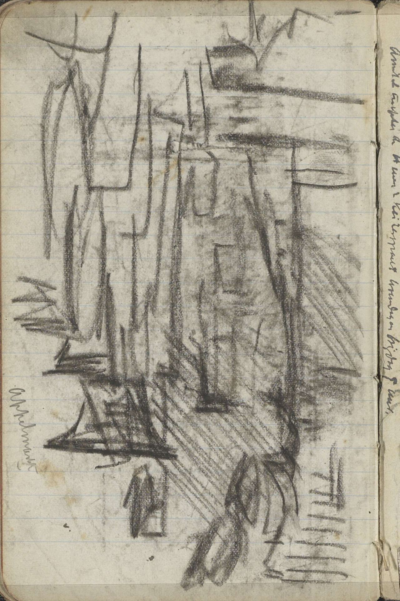 Gezicht op boten bij de Appelmarkt te Amsterdam by George Hendrik Breitner