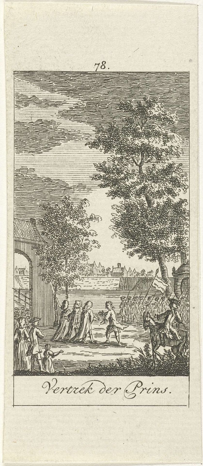 Vertrek van Willem III by Simon Fokke