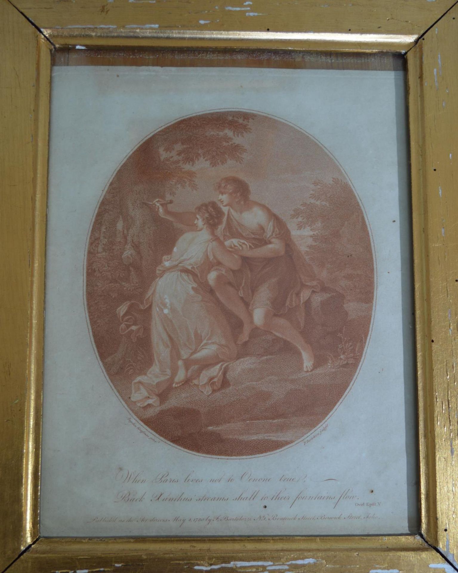 'When Paris Lives Not to Oenone True, Back Xanihus Streams Shall to Their Fountains Flow' by Francesco Bartolozzi