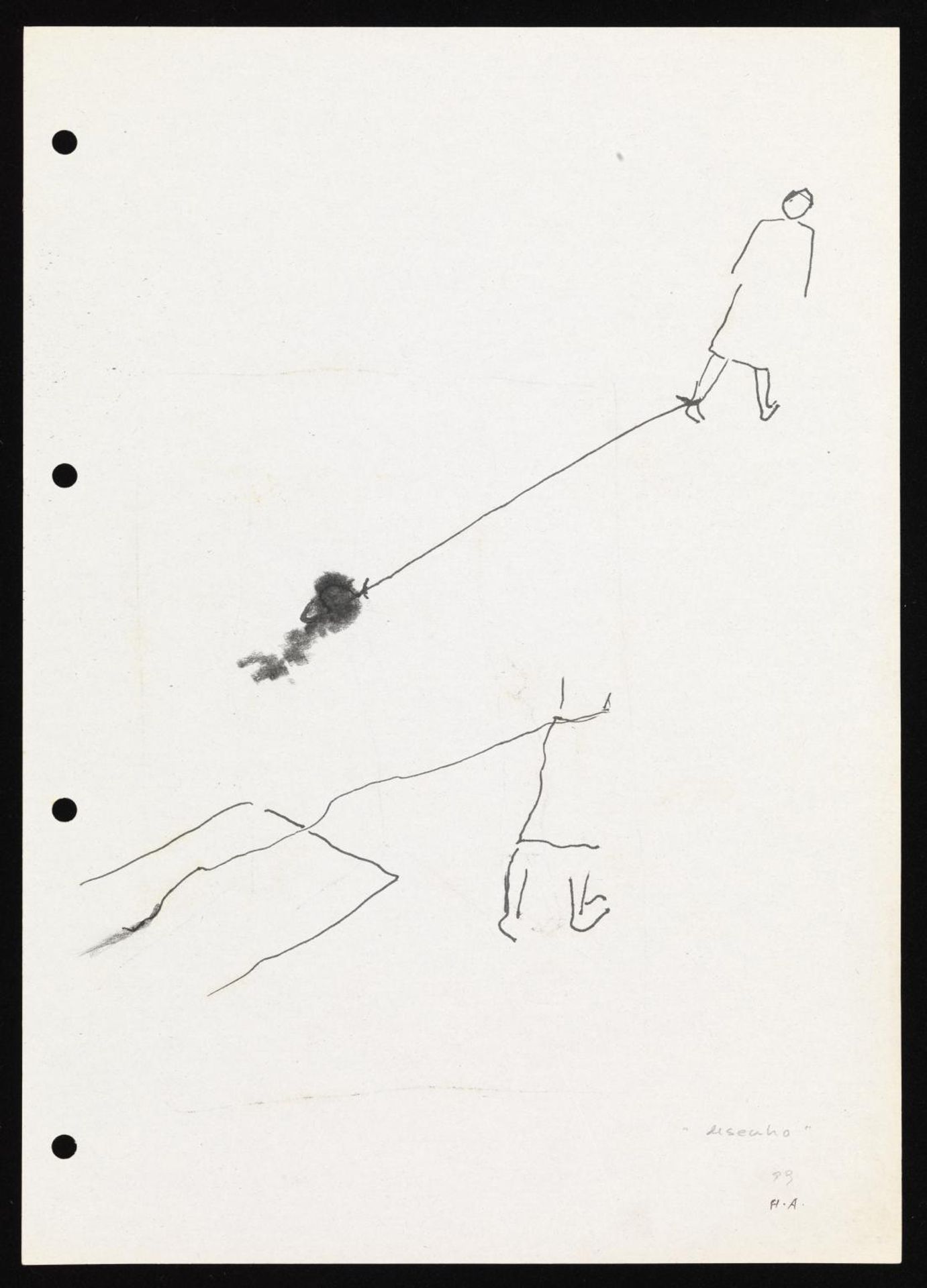 Drawing (with pigment) by Helena Almeida