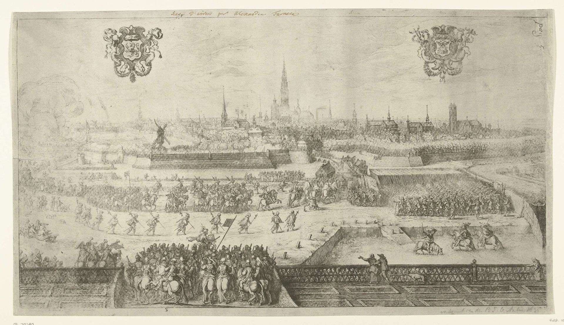 Aankomst van de stoet bij de stadspoort van Antwerpen; intocht van Ferdinand te Antwerpen in 1635 (nr. 3) by Theodoor van Thulden