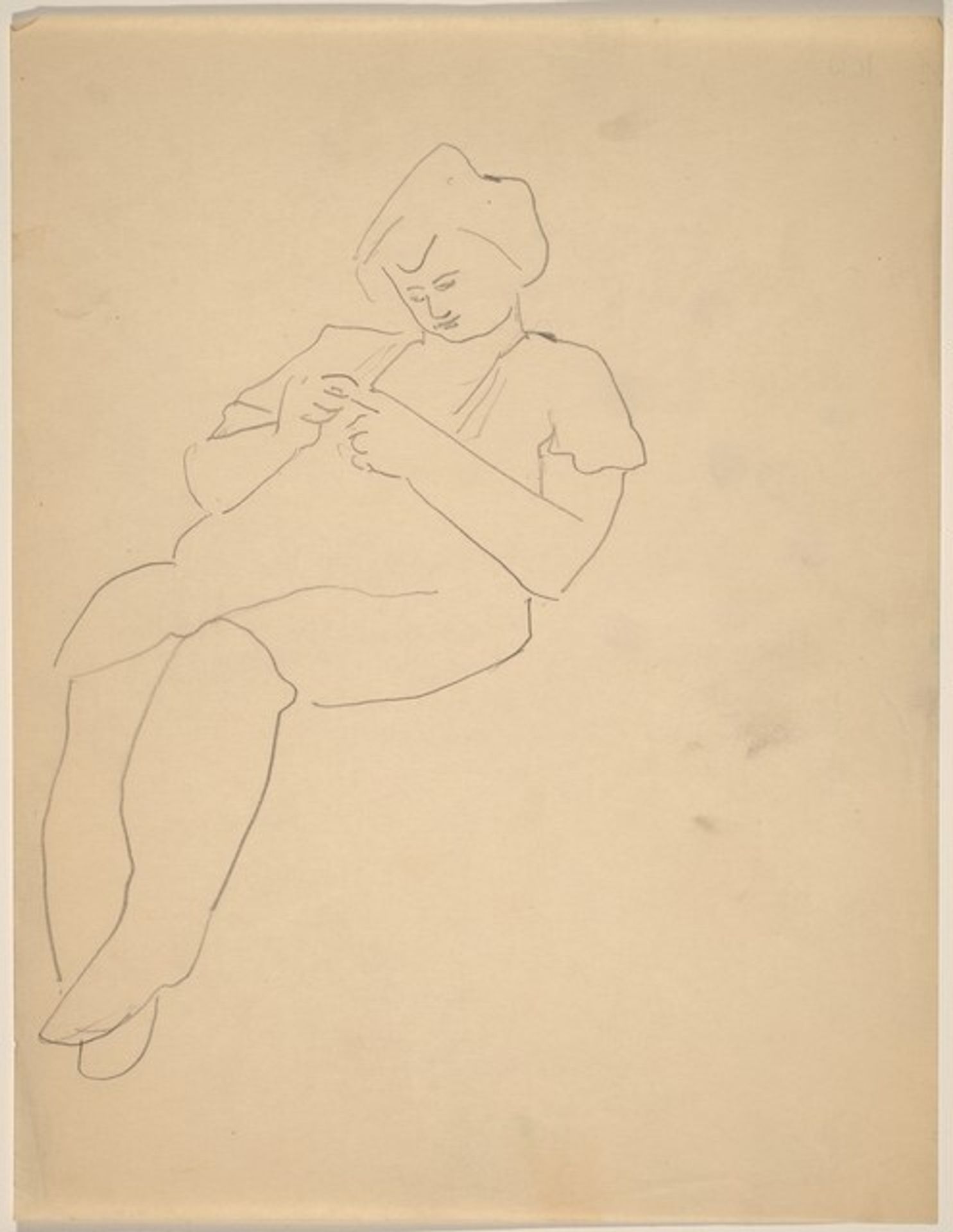 Seated Woman Leaning Back and to the Right, Looking Down at Her Hands by Mark Rothko