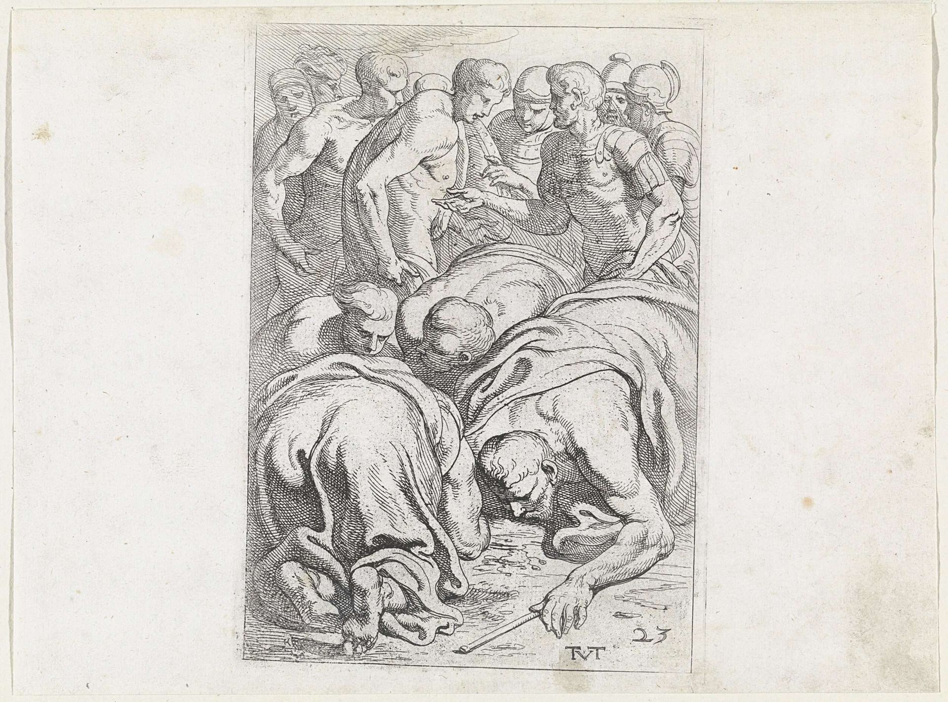 Tiresias drinkt het bloed van het offer by Theodoor van Thulden