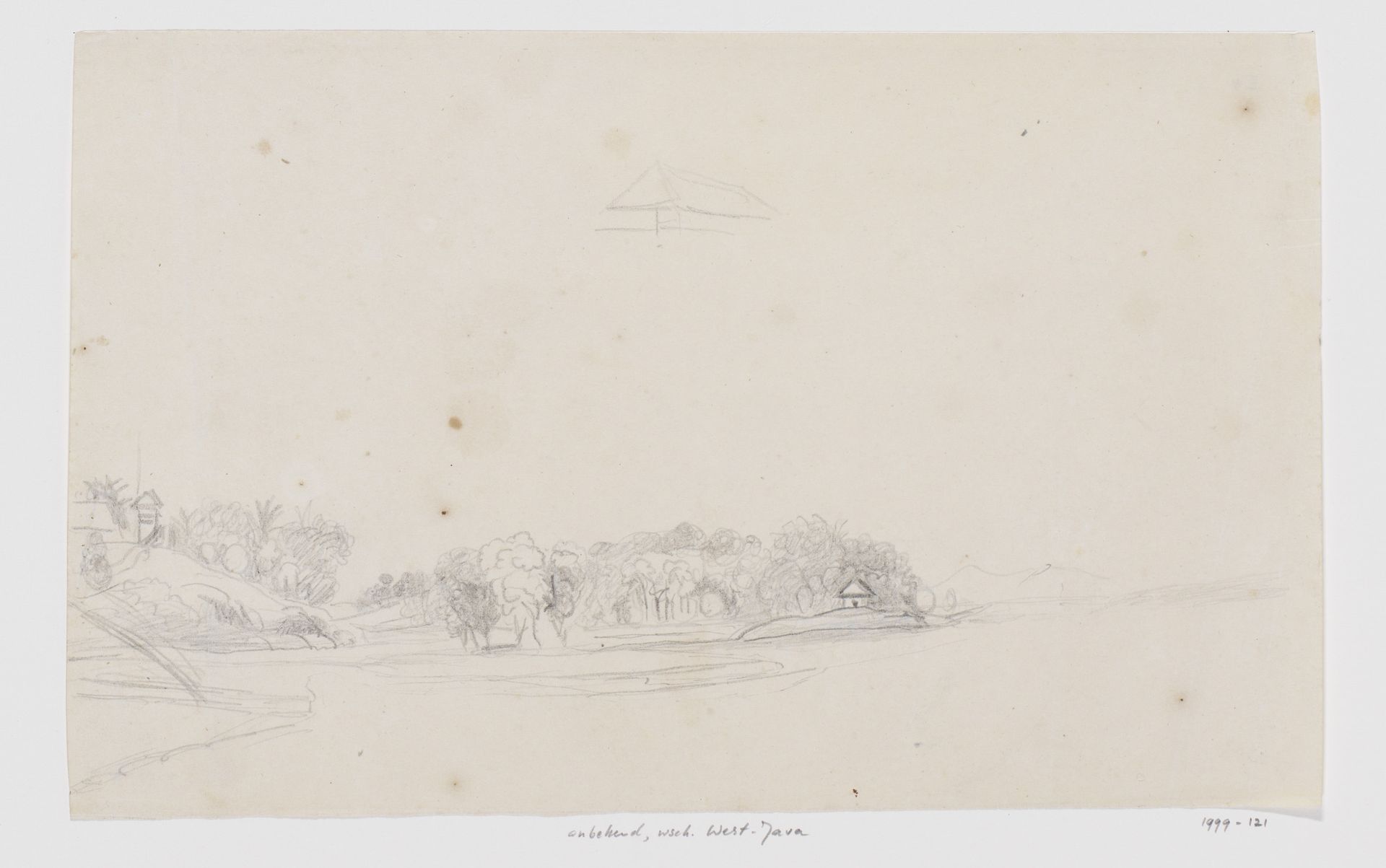 Landschap, Java by Adrianus Johannes Bik