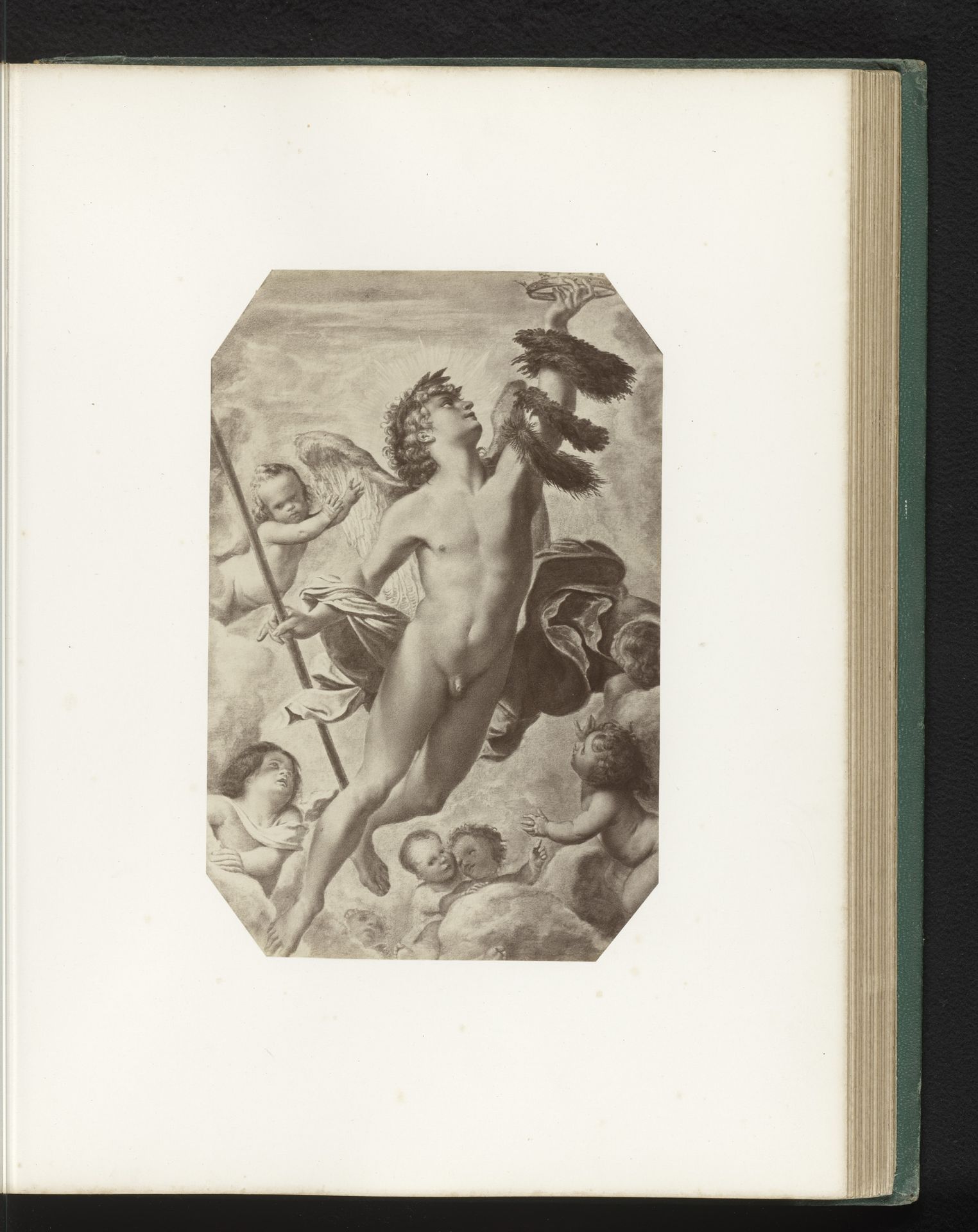 Fotoreproductie van het schilderij De genius van de roem door Annibale Carracci by Anonymous