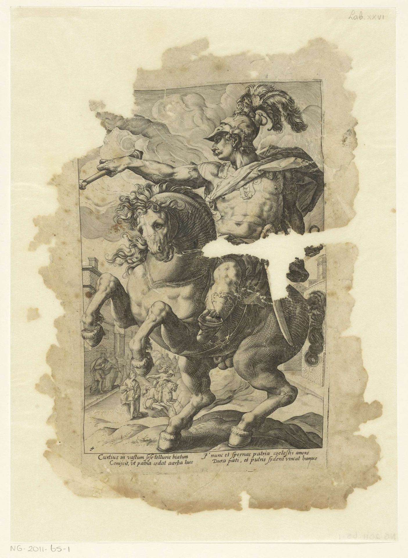 Marcus Curtius te paard by Anonymous