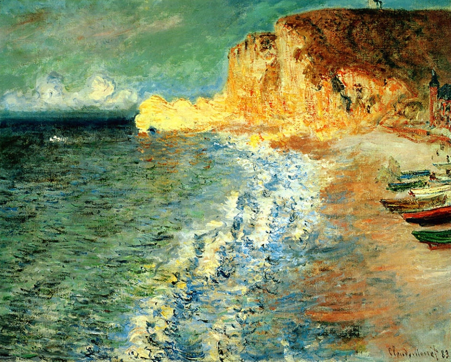 Morning at Etretat by Claude Monet