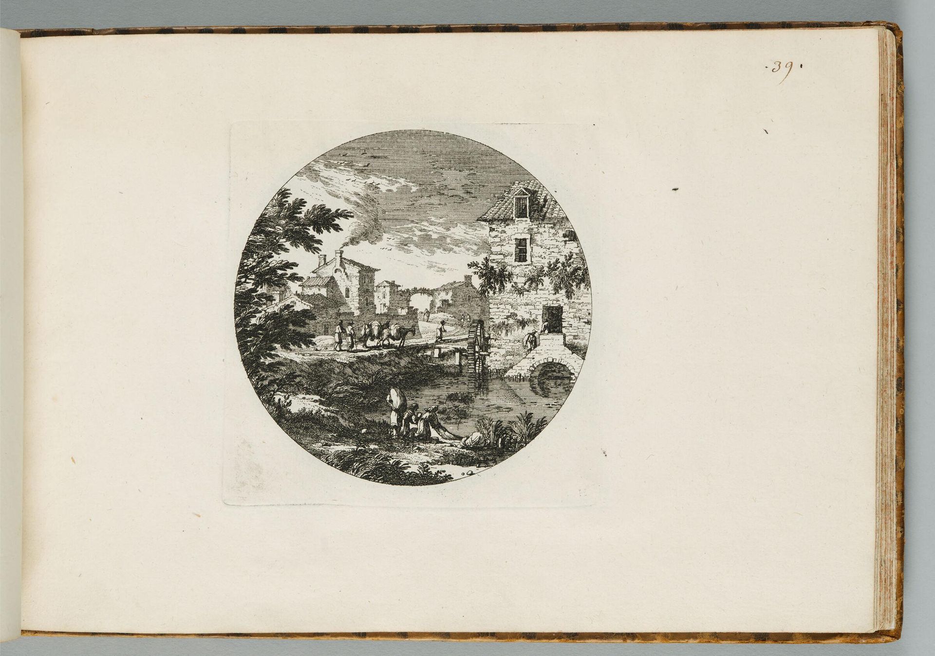Landscape with a Watermill, Women Washing Clothes in the Foreground by Adam Perelle