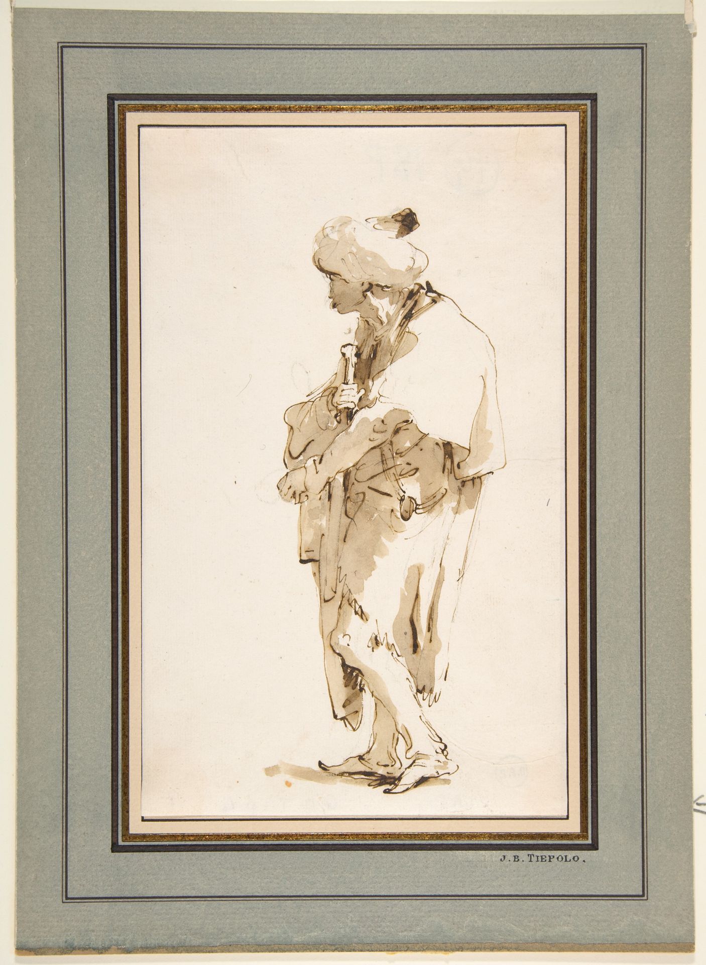 Standing Man in a Turban, Holding a Sword by Giovanni Battista Tiepolo